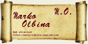 Marko Olbina vizit kartica